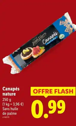 Lidl Jean pierre canapés nature offre