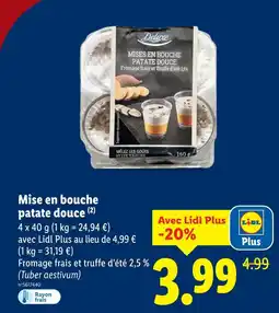 Lidl Deluxe mises en bouche patate douce offre