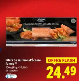 Lidl Deluxe filets de saumon d'écosse fumés offre