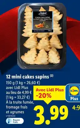 Lidl Deluxe 12 mini cakes sapins offre