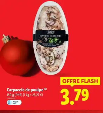 Lidl Deluxe carpaccio de poulpe offre