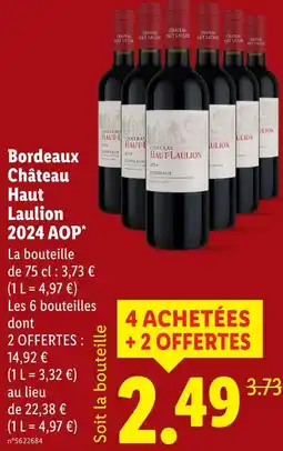 Lidl Bordeaux château haut laulion 2024 aop offre