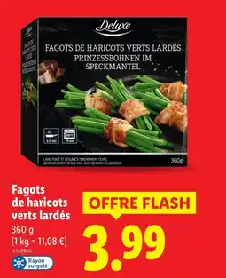 Lidl Deluxe fagots de haricots verts lardés offre
