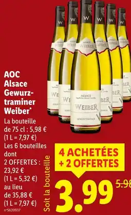 Lidl Weiber aoc alsace gewurztraminer offre