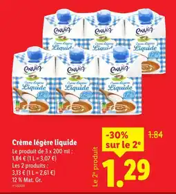 Lidl Envia crème légère liquide offre