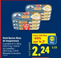 Lidl Petit navire filets de maquereaux moutarde à l'ancienne offre