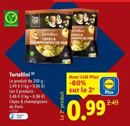 Lidl Toque chef tortellini cépes & champignons de paris offre