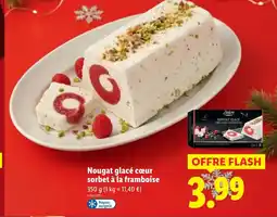 Lidl Deluxe nougat glacé cœur sorbet à la framboise offre