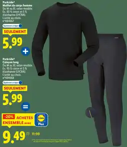 Lidl Parkside maillot de corps homme offre