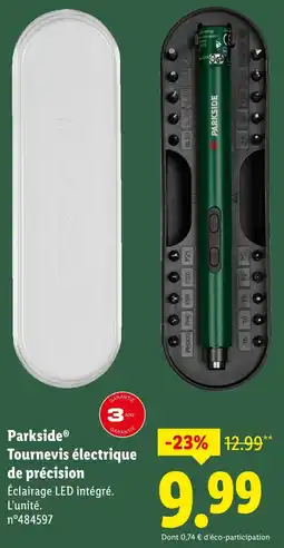 Lidl Parkside tournevis électrique de précision offre