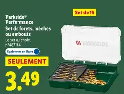 Lidl Parkside performance set de forets, mèches ou embouts offre