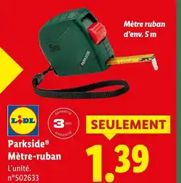 Lidl Parkside mètre-ruban offre
