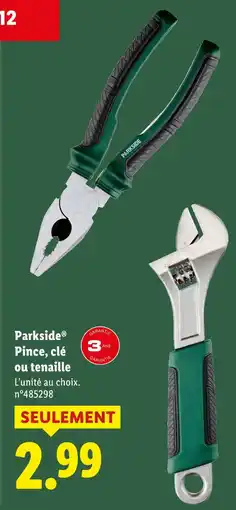 Lidl Parkside pince, clé ou tenaille offre
