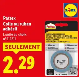Lidl Pattex colle ou ruban adhésif offre