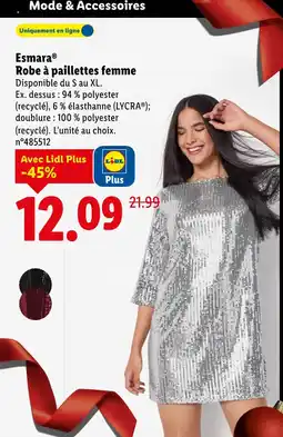 Lidl Esmara robe à paillettes femme offre