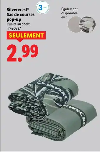 Lidl Silvercrest sac de courses pop-up offre