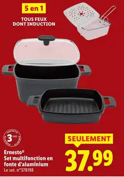 Lidl Ernesto set multifonction en fonte d'aluminium offre