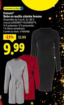 Lidl Esmara robe en maille côtelée femme offre