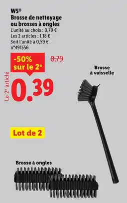 Lidl W5 brosse de nettoyage ou brosses à ongles offre