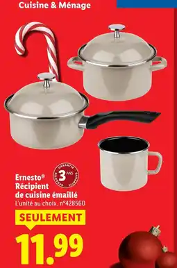 Lidl Ernesto récipient de cuisine émaillé offre