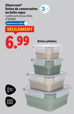Lidl Silvercrest boîtes de conservation ou boîte repas offre