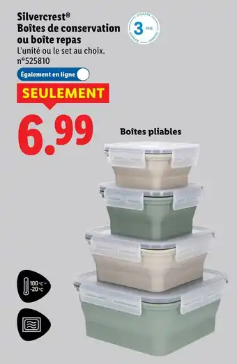 Lidl Silvercrest boîtes de conservation ou boîte repas offre