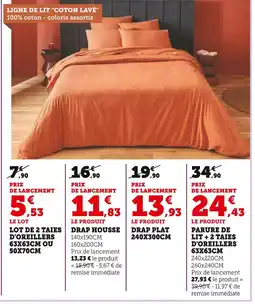 Super U Lot de 2 taies d'oreillers offre