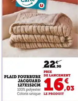 Super U Plaid fourrure jacquard 127x152cm offre