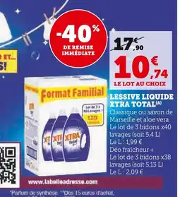 Super U Xtra lessive liquide offre