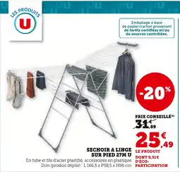 Super U U séchoir à linge sur pied 27m offre