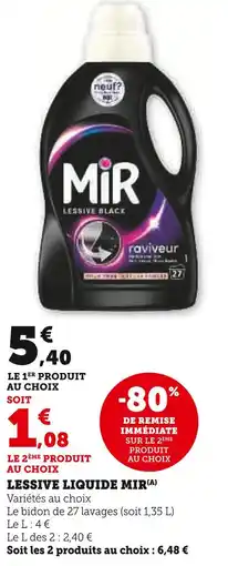 Super U Mir lessive liquide offre