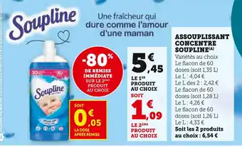 Super U Soupline assouplissant concentré offre