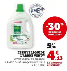 Super U L'arbre vert lessive liquide offre
