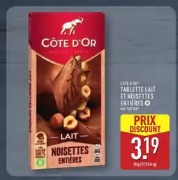 ALDI CÔTE D'OR Tablette lait et noisettes entières offre