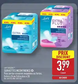 ALDI LOFT DISCRET Serviettes incontinence offre