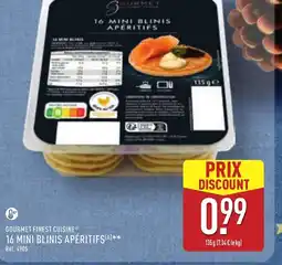 ALDI GOURMET FINEST CUISINE 16 mini blinis apéritifs offre