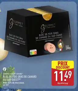 ALDI GOURMET FINEST CUISINE Bloc de foie gras de canard du sud-ouest offre