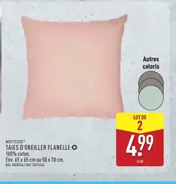 ALDI NOVITESSE Taies d'oreiller flanell offre