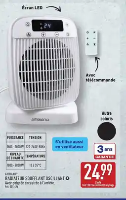 ALDI AMBIANO Radiateur soufflant oscillant offre