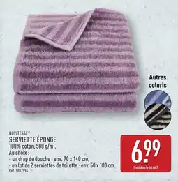 ALDI NOVITESSE Serviette éponge offre