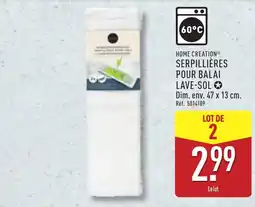 ALDI HOME CREATION Serpillières pour balai lave-sol offre
