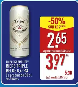 ALDI TRIPLE KARMELIET Bière triple belge 8,4° offre