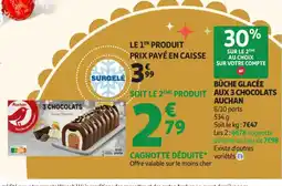 Auchan Supermarché AUCHAN Bûche glacée aux 3 chocolats offre