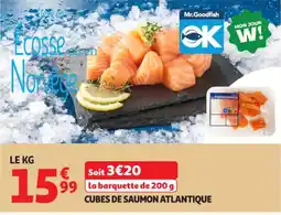 Auchan Supermarché Cubes de saumon atlantique offre