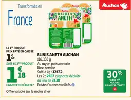 Auchan Supermarché AUCHAN Blinis aneth offre
