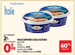 Auchan Supermarché CASA AZZURA Mascarpone offre