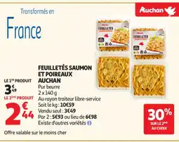 Auchan Supermarché AUCHAN Feuilletés saumon et poireaux offre