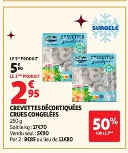 Auchan Supermarché Crevettes décortiquées crues congelées offre