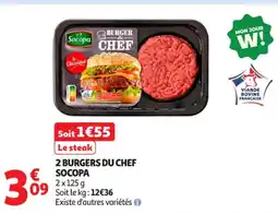 Auchan Supermarché SOCOPA 2 burgers du chef offre