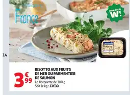 Auchan Supermarché Risotto aux fruits de mer ou parmentier de saumon offre